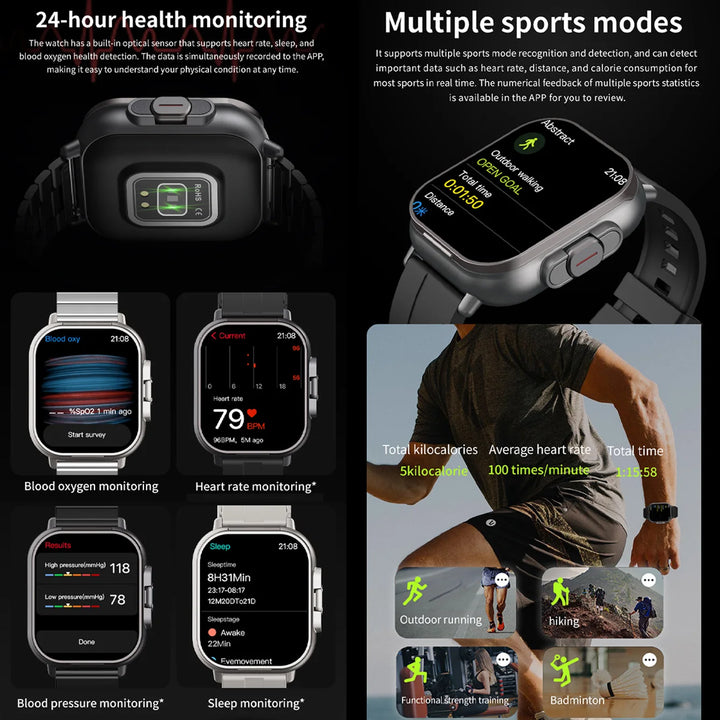 High Quality GPS Smartwatch with 2-in-1 TWS Earbuds – Bluetooth Call, Heart Rate, Blood Pressure & Health Monitoring, 