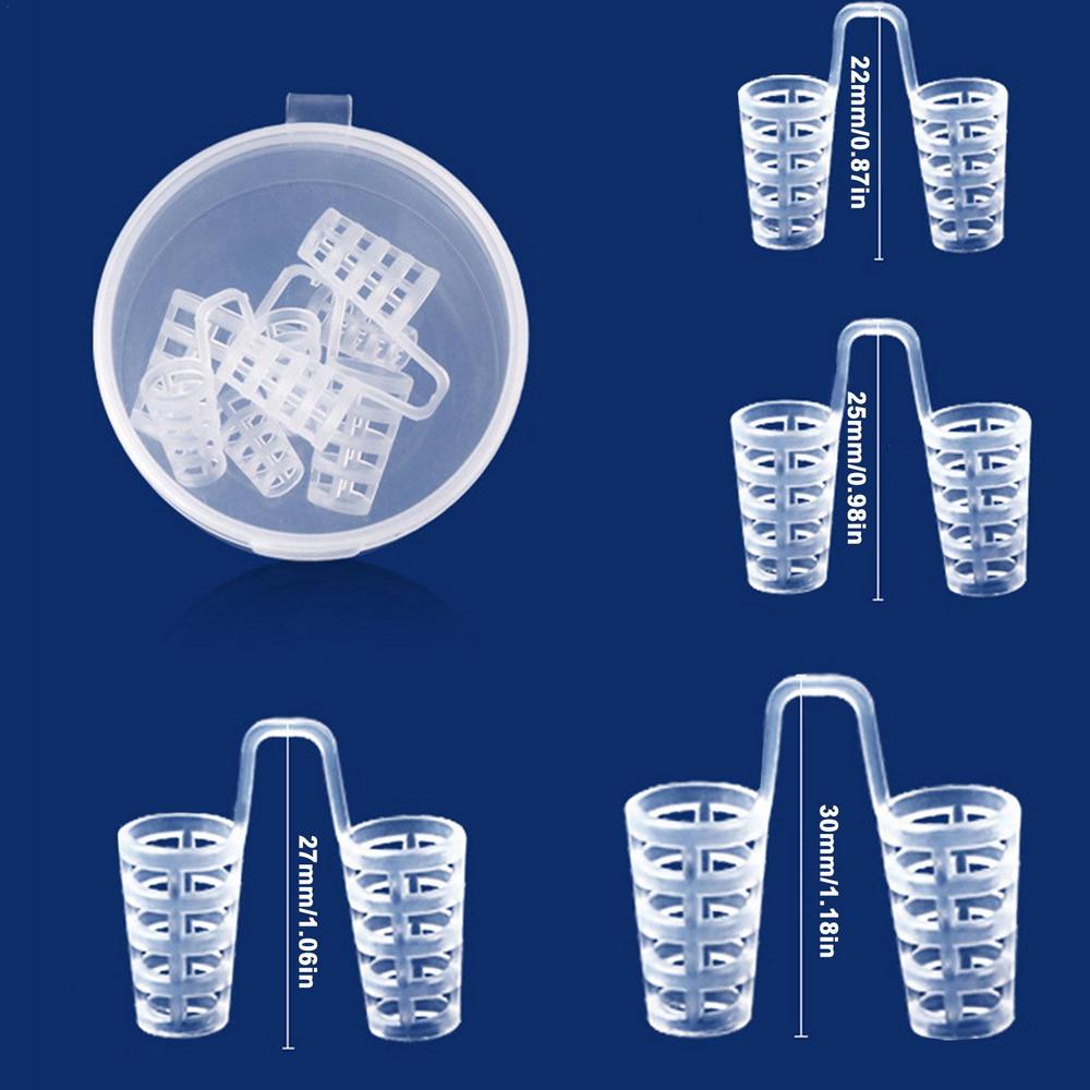Premium Anti Snoring Silicone Nose Vents - 8pcs Nasal Dilator Set, 4 Sizes & 2 Styles (Hollow & Solid), Comfortable Snoring