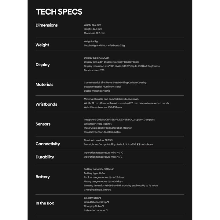 Luxury GPS Smartwatch – 2.15" AMOLED Display with Built-in GPS, Fitness Tracking, Bluetooth Calling, and 100+ Sports Modes