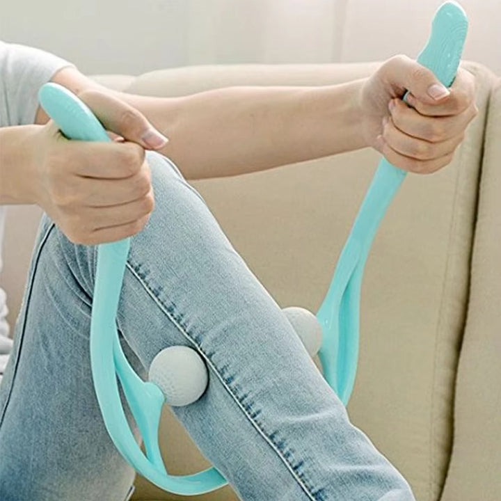 Premium Handheld Neck Massager – Trigger Point Roller for Deep Tissue Pain Relief, Adjustable 360° Massage Balls for Neck, Shoulder, Back, and Arm, Lightweight and Portable Massage Tool for Home or Office Use - StrengthXPhysiotherapy