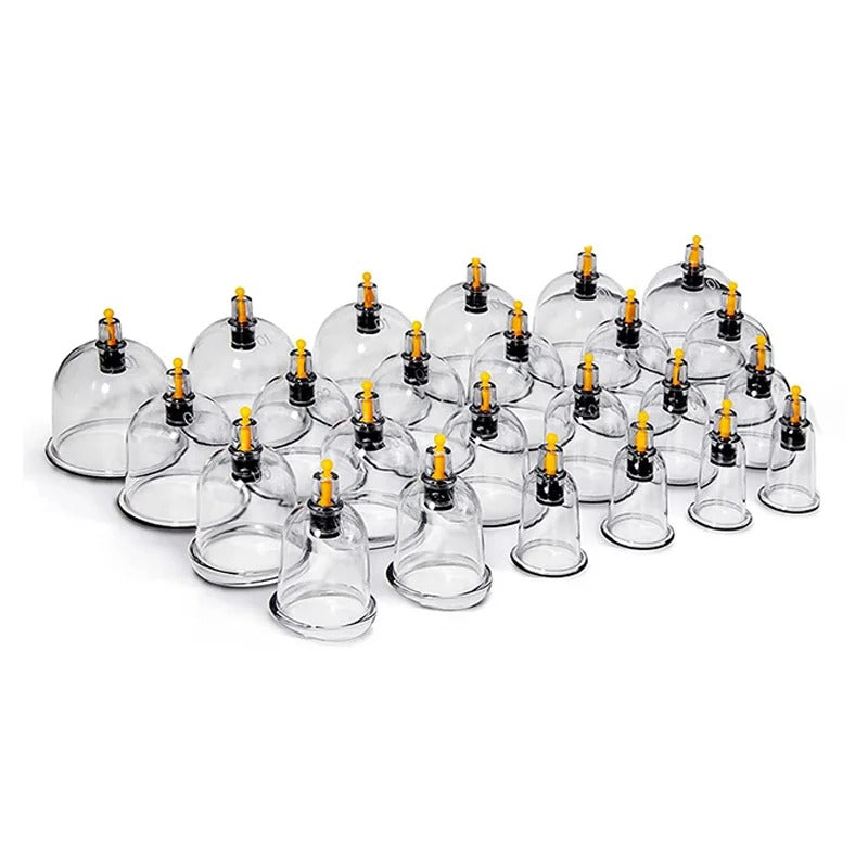 Premium Vacuum Cupping Therapy Set – 6, 12, or 24 Plastic Suction Cups for Massage, Relaxing Muscles, Pain Relief, and Well-Being, Safe Alternative to Traditional Cupping, Durable Quality - StrengthXPhysiotherapy