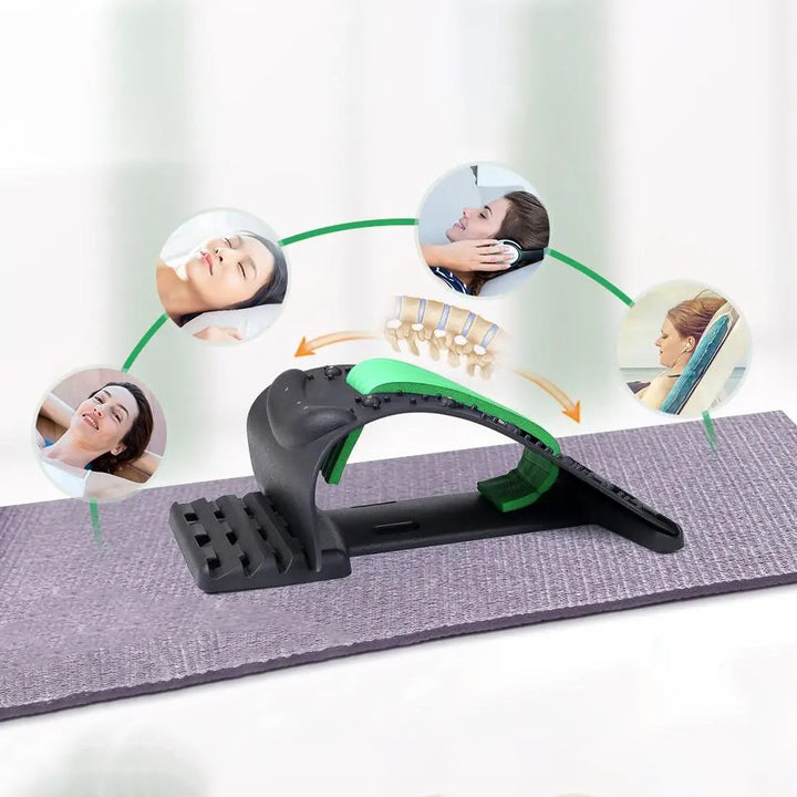 Premium 4-Level Neck Stretcher with Massage Apparatus – Magnetotherapy and Back Stretch Massager for Lumbar and Cervical Spine Support, Pain Relief, Adjustable Ergonomic Design for Neck and Upper Back - StrengthXPhysiotherapy