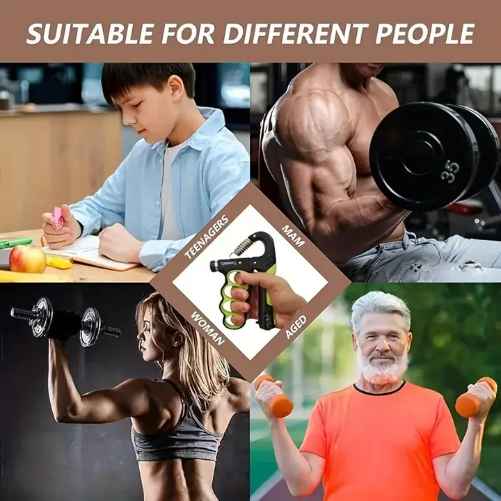 Premium Adjustable 5-100KG Grip Strength Trainer with Counter – Hand Gripper for Muscle Building, Wrist Expander & Fitness Training – Durable Stainless Steel, Non-Slip Design for Gym, Therapy, and Injury Recovery – Ideal for Athletes & Musicians - StrengthXPhysiotherapy