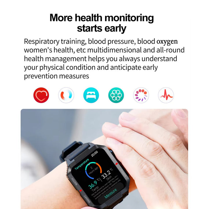 Luxury NFC GPS Smartwatch – 1.99" AMOLED Screen with Bluetooth Calling, 120+ Sports Modes, Weather Data, and Waterproof 