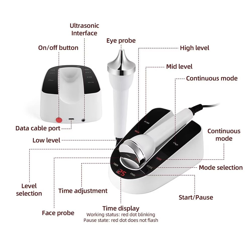 Premium Ultrasound Beauty Machine – High Frequency Face and Eye Massager for Skin Care, Facial Lifting, and SPA-Grade Ultrasonic Cleansing Device - StrengthXPhysiotherapy