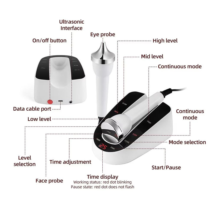 Premium Ultrasound Beauty Machine – High Frequency Face and Eye Massager for Skin Care, Facial Lifting, and SPA-Grade Ultrasonic Cleansing Device - StrengthXPhysiotherapy