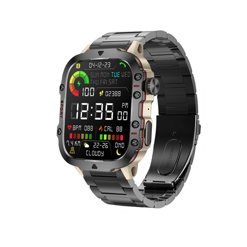 Premium Outdoor Smartwatch for Men – 2.01" HD Screen, 3ATM Waterproof, Bluetooth Calling, AI Voice Assistant, 100+ Sports 