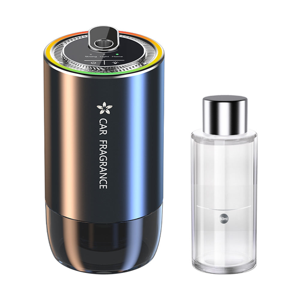 Premium 3-in-1 Car Air Freshener – Aromatherapy Essential Oil Diffuser with Adjustable Starry Sky Light, Music Rhythm Display