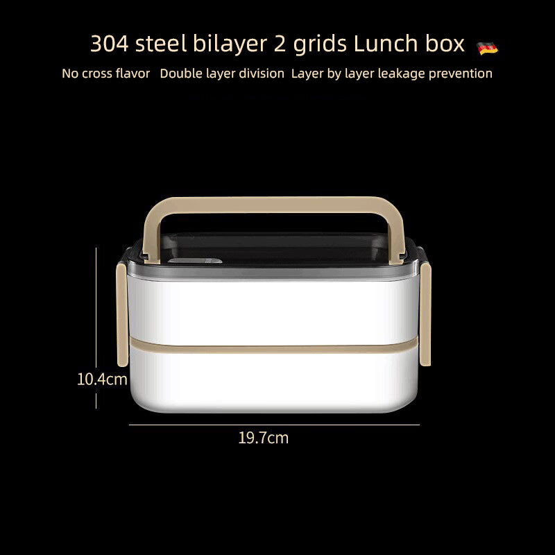 Premium 304 Stainless Steel Lunch Box – 1/2 Layer Microwavable Bento Box for Adults & Kids, Leak-Proof, Portable, Healthy 