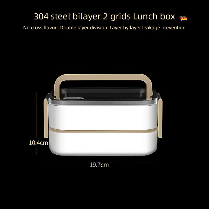 Premium 304 Stainless Steel Lunch Box – 1/2 Layer Microwavable Bento Box for Adults & Kids, Leak-Proof, Portable, Healthy 