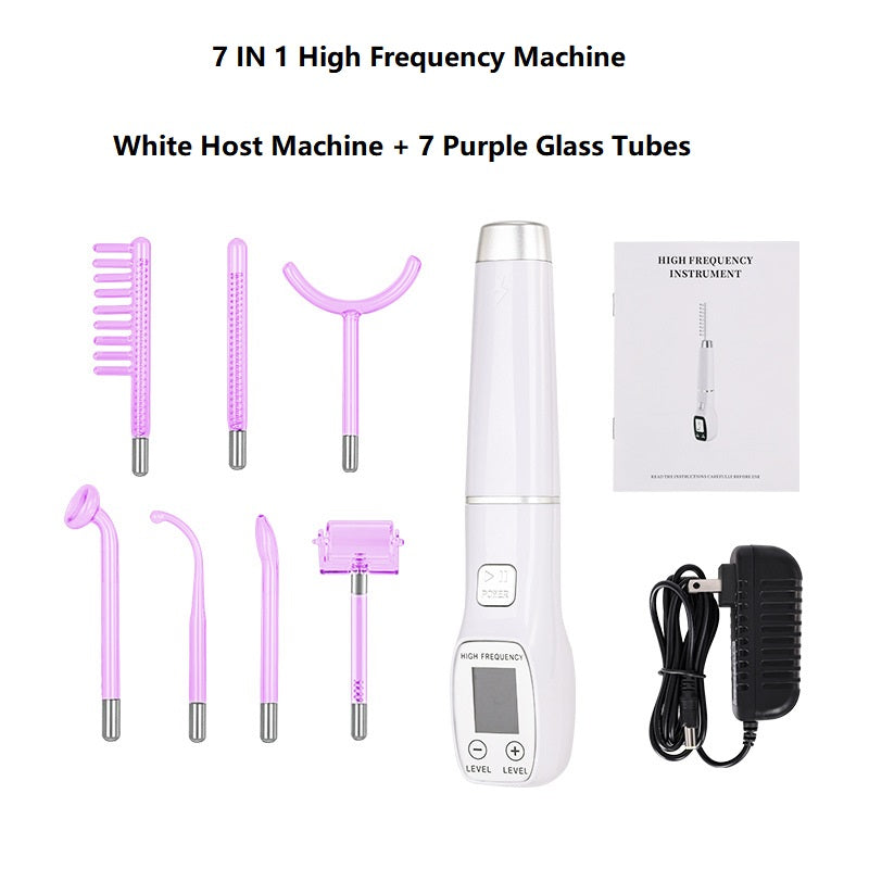 Premium High Frequency Facial Machine, Screen Display Electro Therapy Wand with Glass Tube, Anti-Acne & Wrinkle Removal, Skin