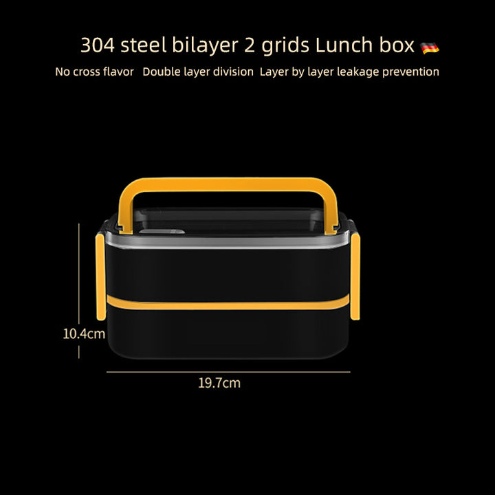 Premium 304 Stainless Steel Lunch Box – 1/2 Layer Microwavable Bento Box for Adults & Kids, Leak-Proof, Portable, Healthy 