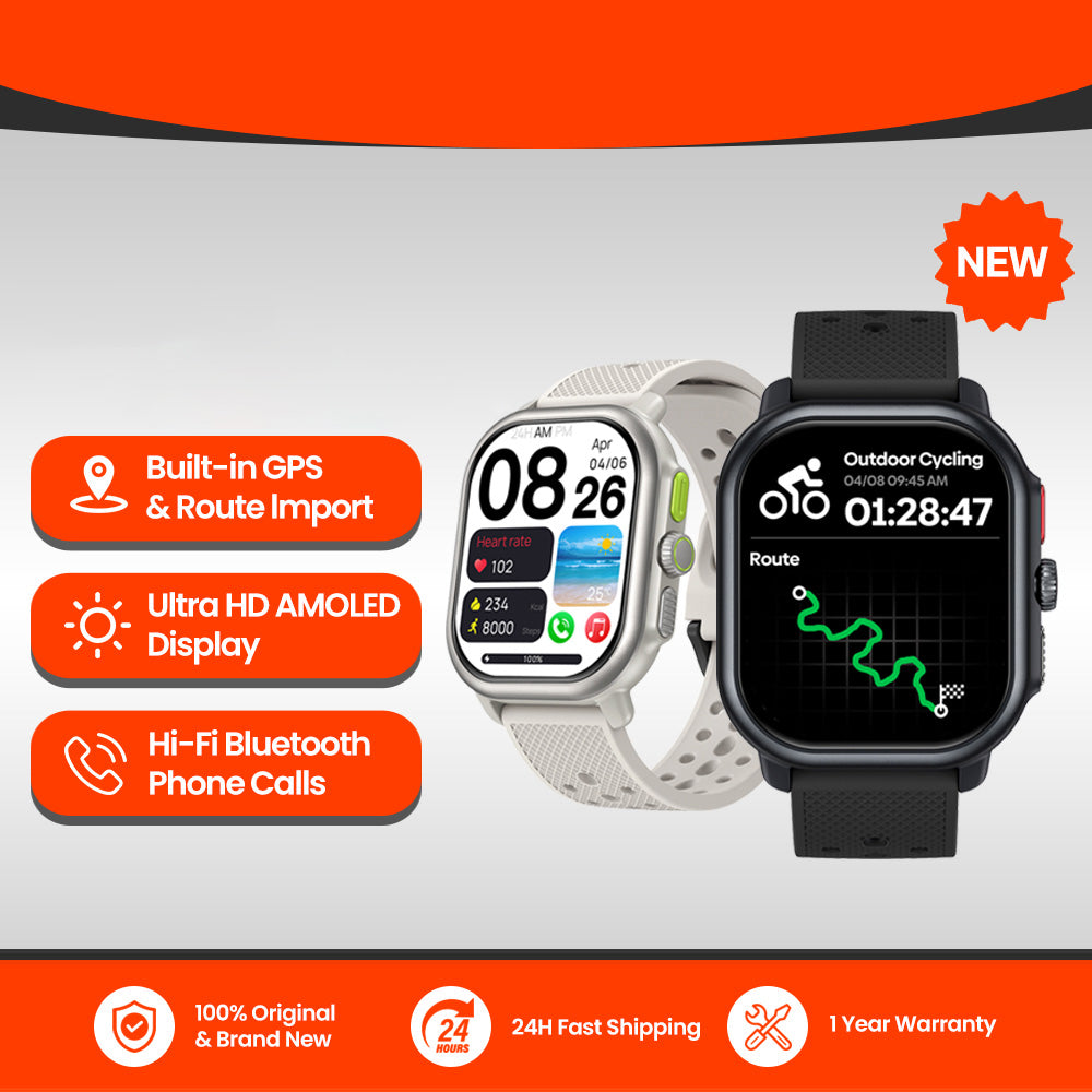 Luxury GPS Smartwatch – 2.15" AMOLED Display with Built-in GPS, Fitness Tracking, Bluetooth Calling, and 100+ Sports Modes