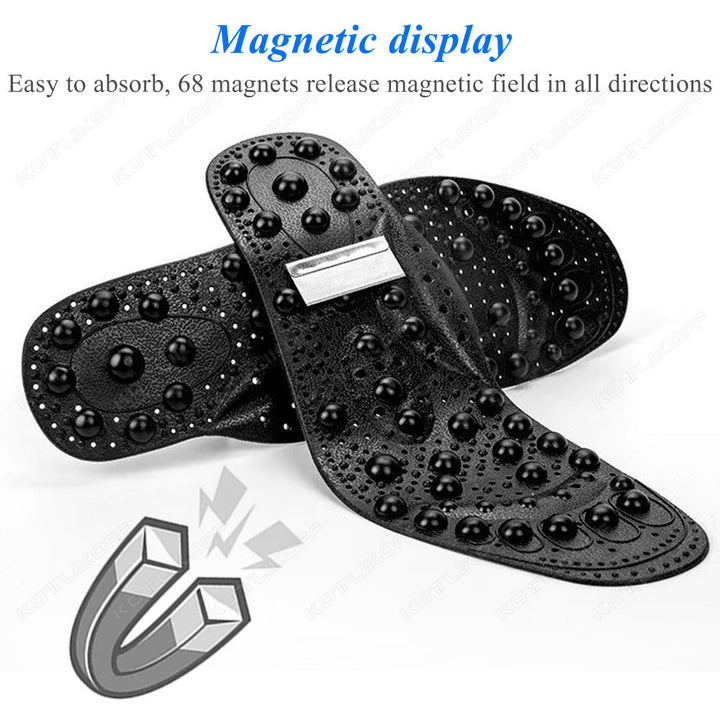Premium Foot Acupressure Insoles with 68 Magnet Therapy – Breathable Sports Cushion Inserts for Body Detox, Pain Relief, and 