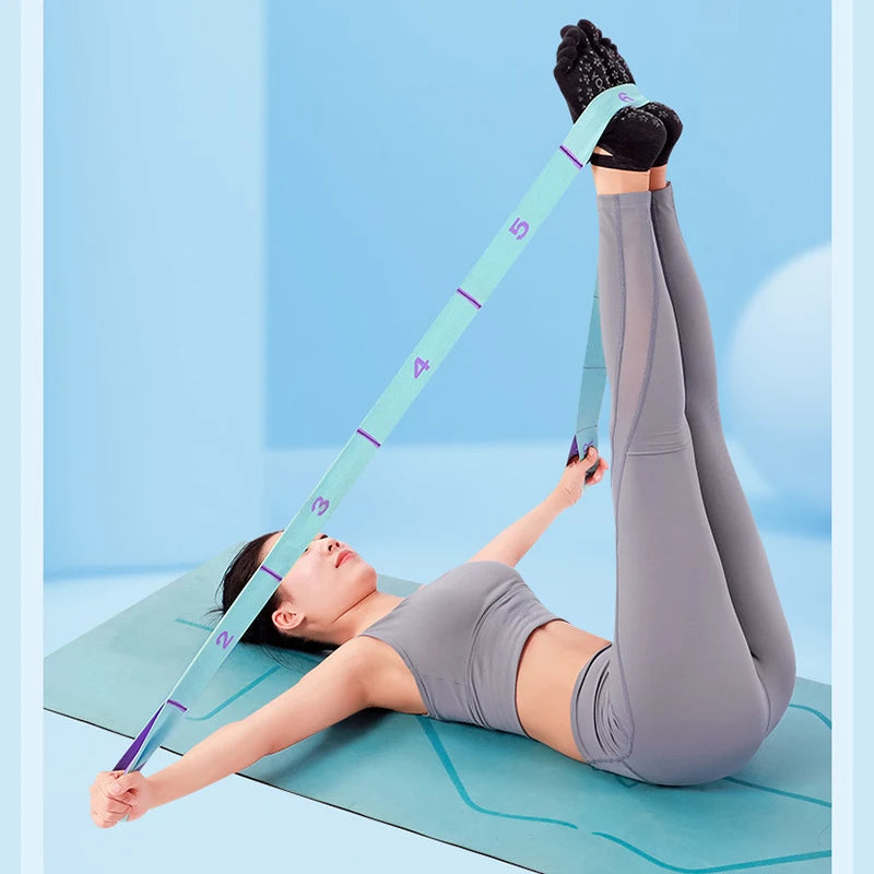 High-Quality Slimming Resistance Band - Multi-Functional Yoga Stretching & Pilates Belt, 8/9 Grid Elastic Training Strap for Adults, Adjustable Strength & Portable Design for Beginners and Fitness Enthusiasts - StrengthXPhysiotherapy