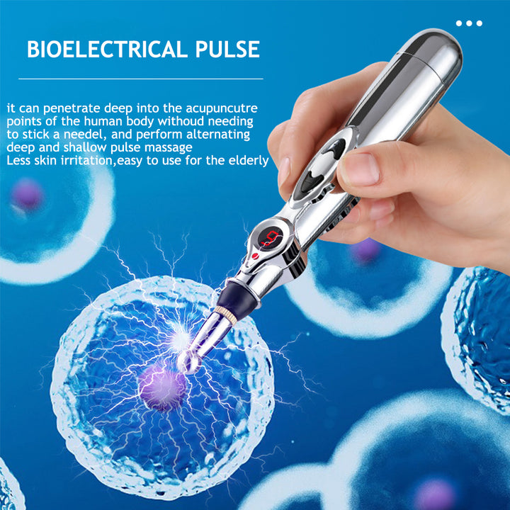 Premium Electronic Acupuncture Pen for Body Massage - EMS Microcurrent Acupressure Meridian Pen with 9 Adjustable Intensity 