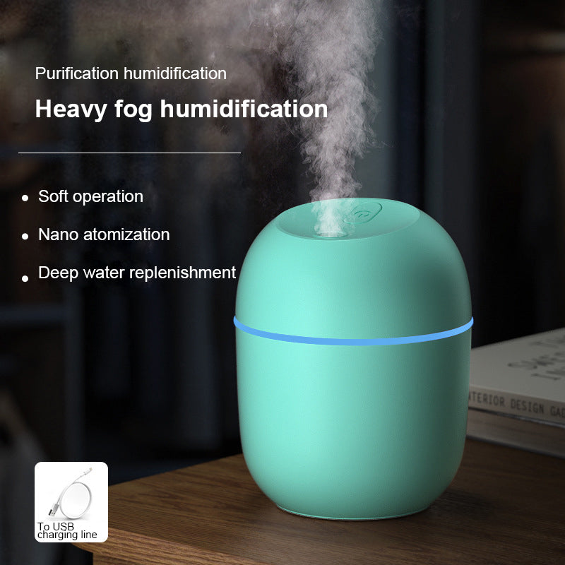 High Quality Portable Mini Ultrasonic Humidifier – USB Essential Oil Diffuser, Indoor Quiet Mist Maker, 220ml Water Tank,