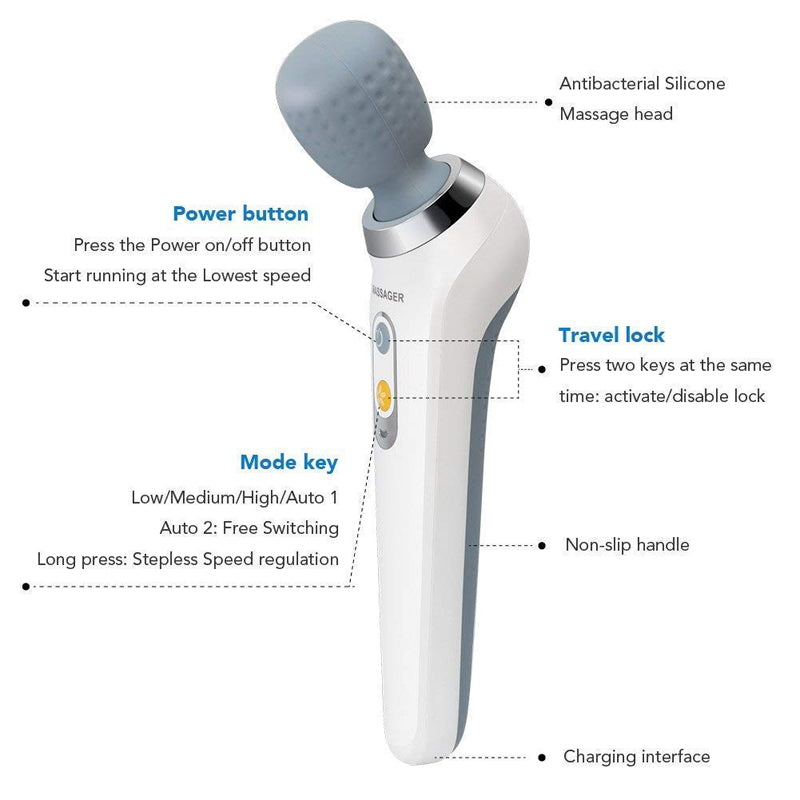 Premium USB Handheld Electric Massager – High Frequency Vibration Wand for Neck, Back, and Muscle Pain Relief, Deep Tissue