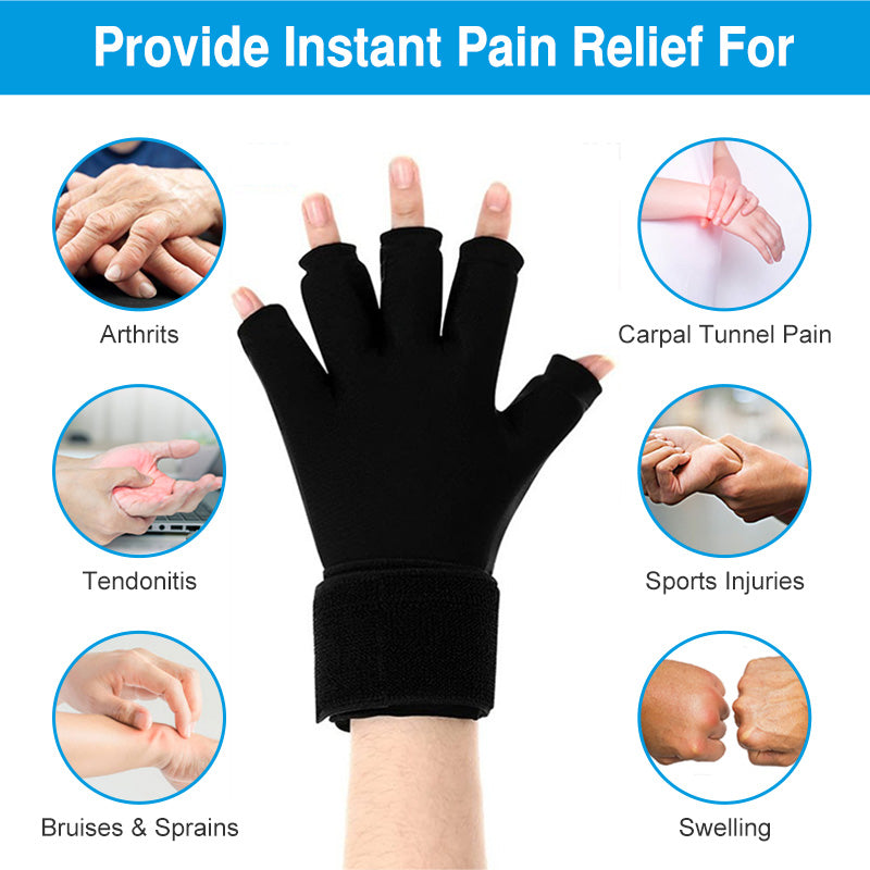 Premium Hot & Cold Therapy Gloves for Arthritis Relief – Adjustable Finger Compression Ice Pack for Wrist Sprains, Tendinitis
