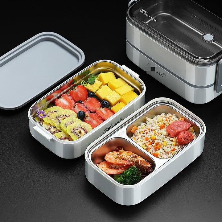 Premium 304 Stainless Steel Lunch Box – 1/2 Layer Microwavable Bento Box for Adults & Kids, Leak-Proof, Portable, Healthy 