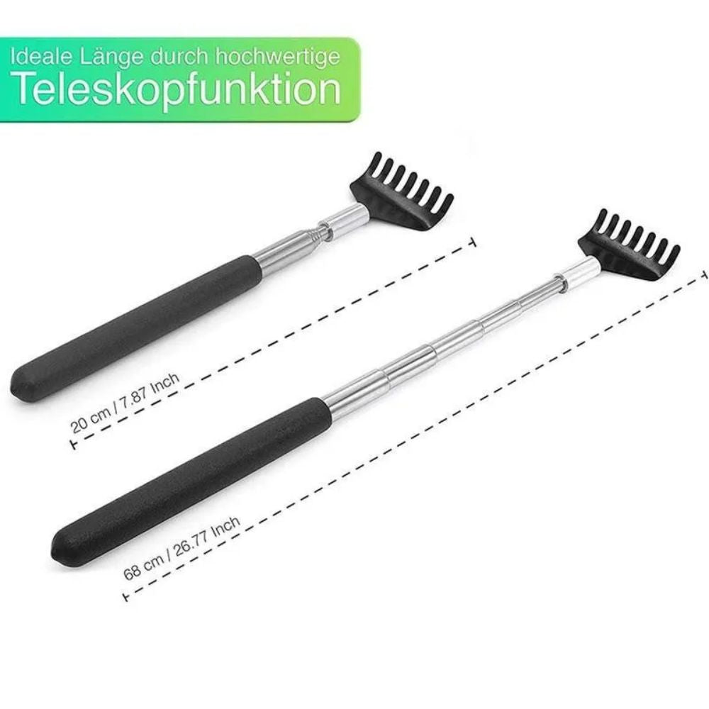 High Quality Telescopic Back Scratcher - Stainless Steel Extendable Back Massager Tool with Hand-Shaped End, Adjustable