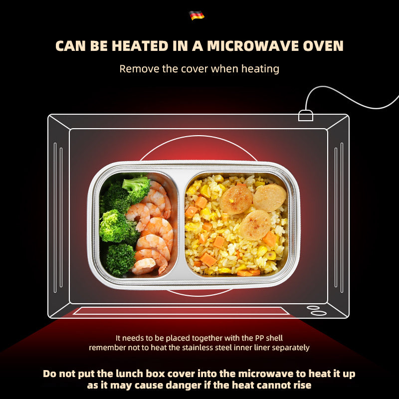 Premium 304 Stainless Steel Lunch Box – 1/2 Layer Microwavable Bento Box for Adults & Kids, Leak-Proof, Portable, Healthy 