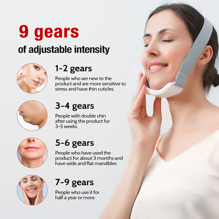 Premium Vibration Chin-Up Facial Lifting Massager – EMS V-Line Beauty Device for Double Chin Removal, Face Shaping, and Skin 