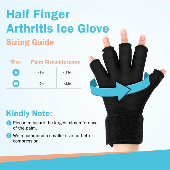 Premium Hot & Cold Therapy Gloves for Arthritis Relief – Adjustable Finger Compression Ice Pack for Wrist Sprains, Tendinitis