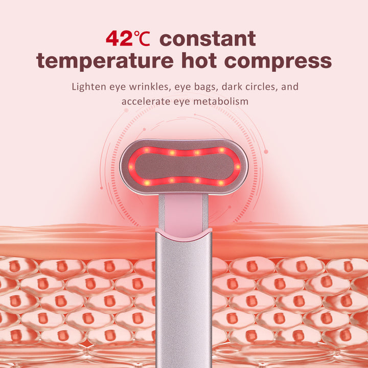 Luxury Eye Massager Device with Vibration & Heating, Rotatable Beauty Wand for Dark Circles and Eye Bags Removal, Eye Lifting