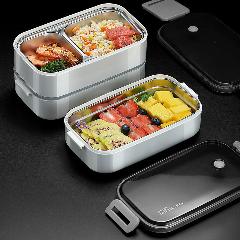Premium 304 Stainless Steel Lunch Box – 1/2 Layer Microwavable Bento Box for Adults & Kids, Leak-Proof, Portable, Healthy 