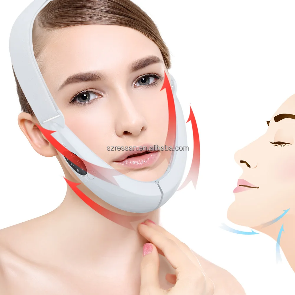 Premium V Face Massager with 5 Modes, Red Blue Light Therapy, Facial Beauty Instrument, Anti-Aging Skin Tightening Device,