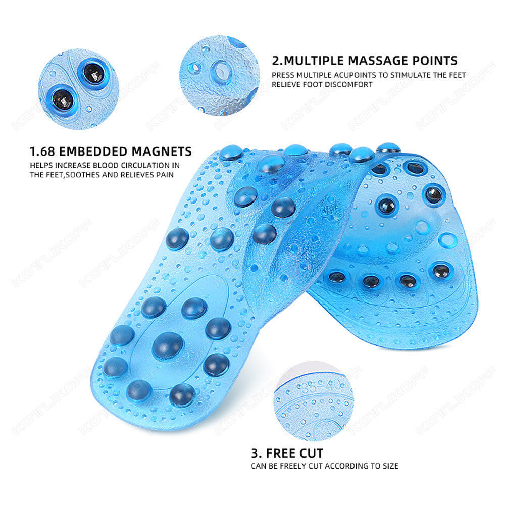 Premium Foot Acupressure Insoles with 68 Magnet Therapy – Breathable Sports Cushion Inserts for Body Detox, Pain Relief, and 
