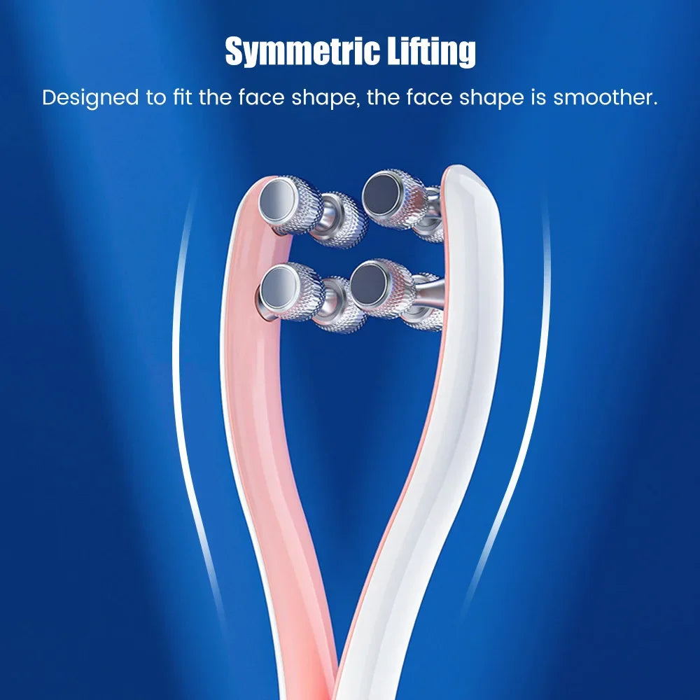 Premium Face Lifting Roller Facial Massager, 3D Y Shape Beauty Tool with EMS Microcurrent, Adjustable Speed, Skin Tightenin