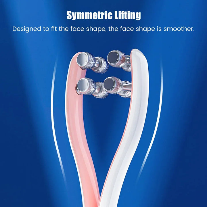 Premium Face Lifting Roller Facial Massager, 3D Y Shape Beauty Tool with EMS Microcurrent, Adjustable Speed, Skin Tightenin