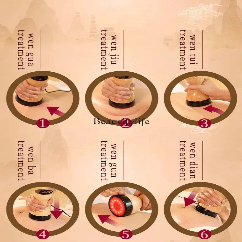 Premium Hot Stone Electric Gua Sha Massager – Back and Waist Massage Tool for Relaxing Muscles, Body Warm Moxibustion Ther