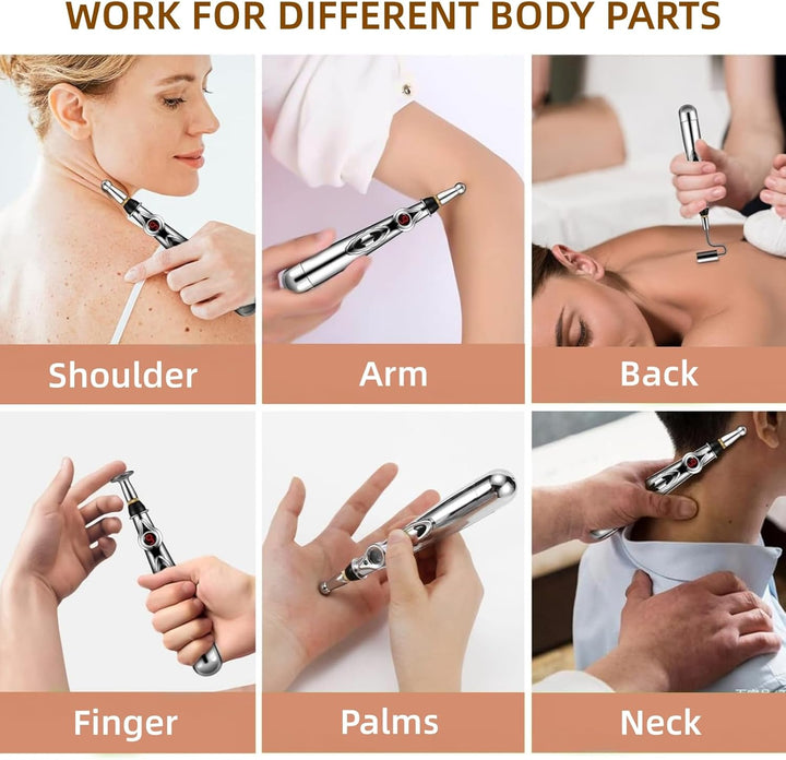 Premium Electronic Acupuncture Pen for Body Massage - EMS Microcurrent Acupressure Meridian Pen with 9 Adjustable Intensity 