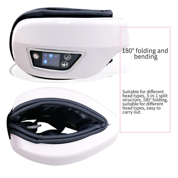 Premium Foldable Eye Massager – Vibration Airbag Pressure with Hot Compress and Bluetooth Music, Relieves Eye Fatigue