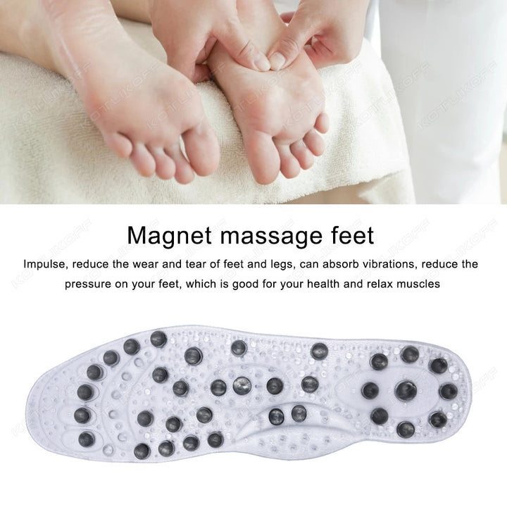 Premium Foot Acupressure Insoles with 68 Magnet Therapy – Breathable Sports Cushion Inserts for Body Detox, Pain Relief, and 