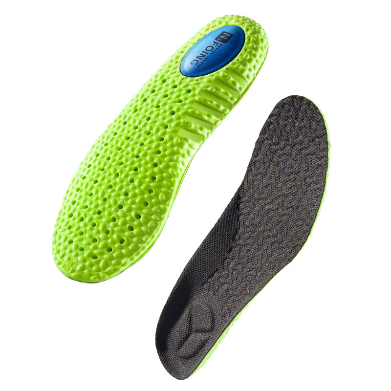 Premium Sports Insoles - Green PU Memory Foam with Breathable Shock Absorption, Arch Support for Plantar Fasciitis, Heel Pain