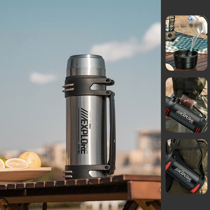 Premium Insulated Stainless Steel Water Bottle – 4L Thermal Flask, Double Vacuum Insulation, Leak-Proof, Soft Handle