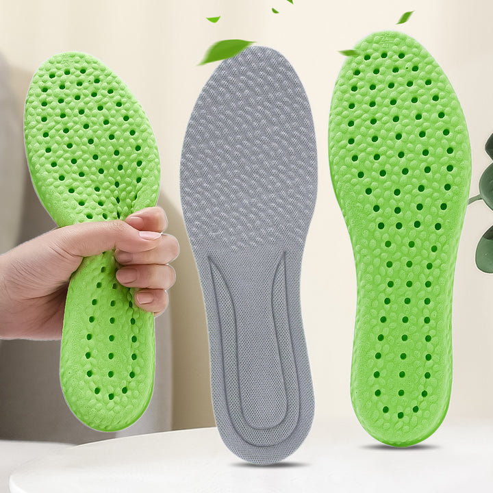 Premium Sports Insoles - Green PU Memory Foam with Breathable Shock Absorption, Arch Support for Plantar Fasciitis, Heel Pain