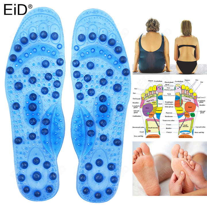 Premium Foot Acupressure Insoles with 68 Magnet Therapy – Breathable Sports Cushion Inserts for Body Detox, Pain Relief, and 