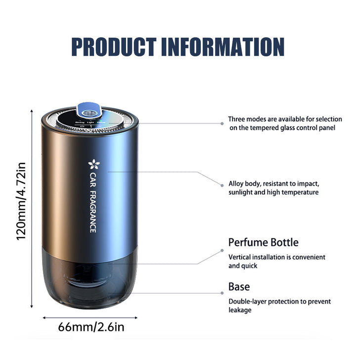 Premium 3-in-1 Car Air Freshener – Aromatherapy Essential Oil Diffuser with Adjustable Starry Sky Light, Music Rhythm Display