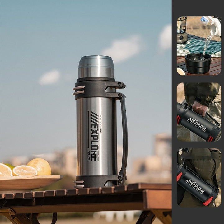 Premium Insulated Stainless Steel Water Bottle – 4L Thermal Flask, Double Vacuum Insulation, Leak-Proof, Soft Handle