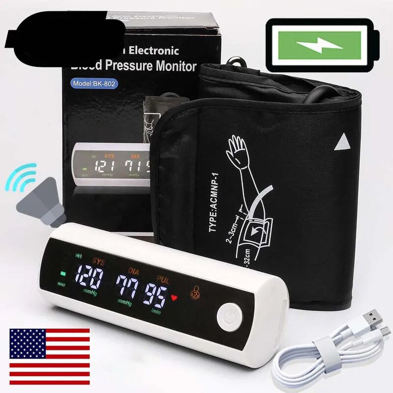 Premium Rechargeable Blood Pressure Monitor – Large LCD Screen, Russian Voice, Digital Arm Sphygmomanometer, LI-ION 