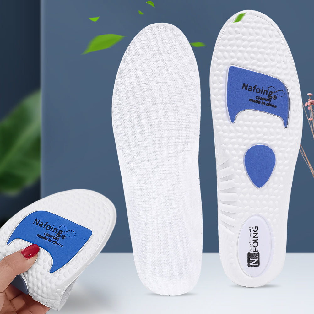 Premium Sports Insoles - Green PU Memory Foam with Breathable Shock Absorption, Arch Support for Plantar Fasciitis, Heel Pain