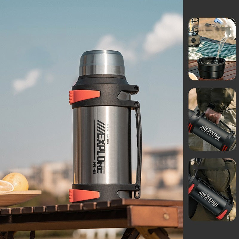 Premium Insulated Stainless Steel Water Bottle – 4L Thermal Flask, Double Vacuum Insulation, Leak-Proof, Soft Handle