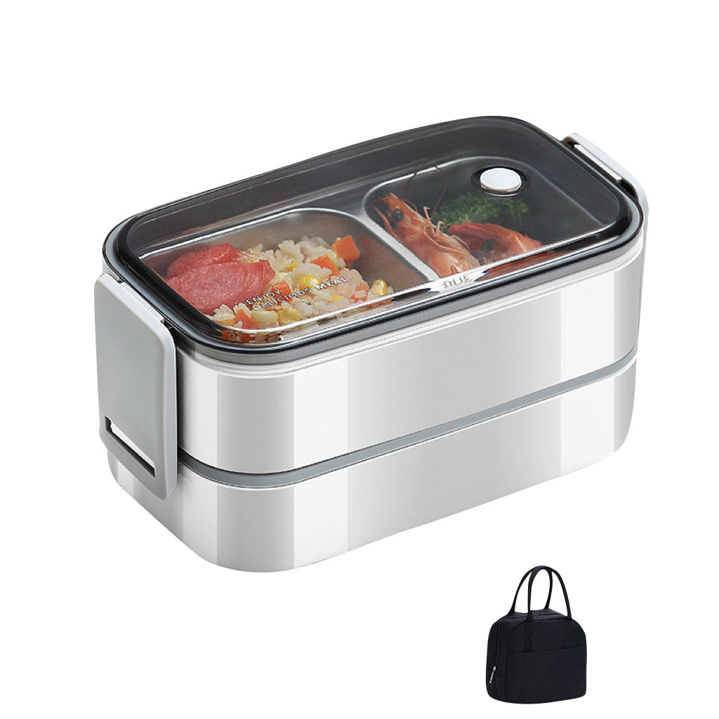 Premium 304 Stainless Steel Lunch Box – 1/2 Layer Microwavable Bento Box for Adults & Kids, Leak-Proof, Portable, Healthy 