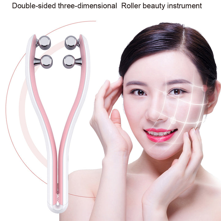 Premium Face Lifting Roller Facial Massager, 3D Y Shape Beauty Tool with EMS Microcurrent, Adjustable Speed, Skin Tightenin
