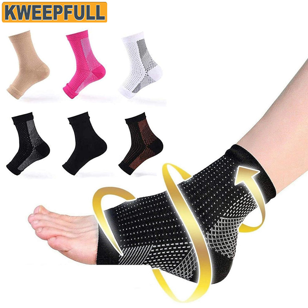 Premium Compression Socks for Neuropathy & Ankle Support – 1 Pair Nano Ankle Brace Sleeve, Pain Relief for Swelling, Plantar 